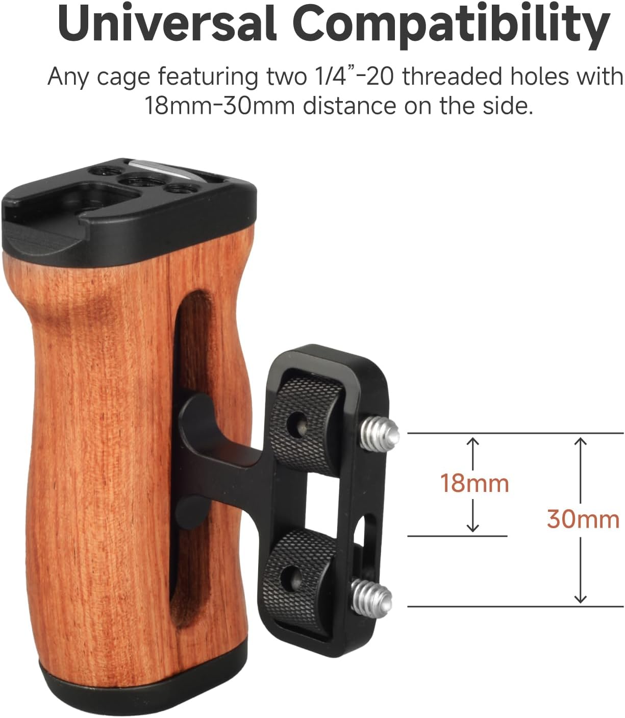 Accsoon Side Handle Handgrip for CineView M7H Pro/M7 Pro/M7 Camera Monitor with 1/4"-20 Threaded Holes, 35mm Up and Down Adjustable Reversible Grip for Monitor/Smartphone/iPad/Tablet/DSLR Cage-1 Pair