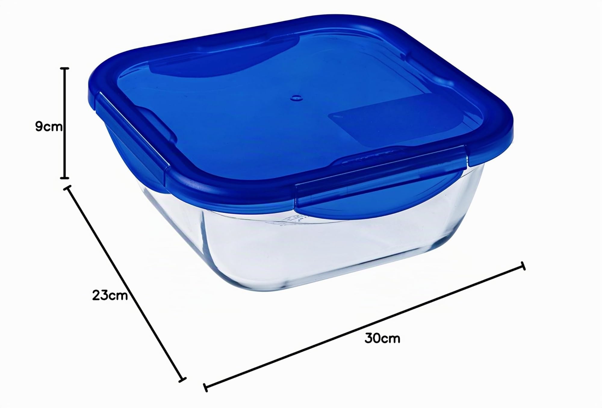 Pyrex Cook & Go Set de 7 Recipientes con Tapa 100% Hermética, Azul, 30x30x20 cm