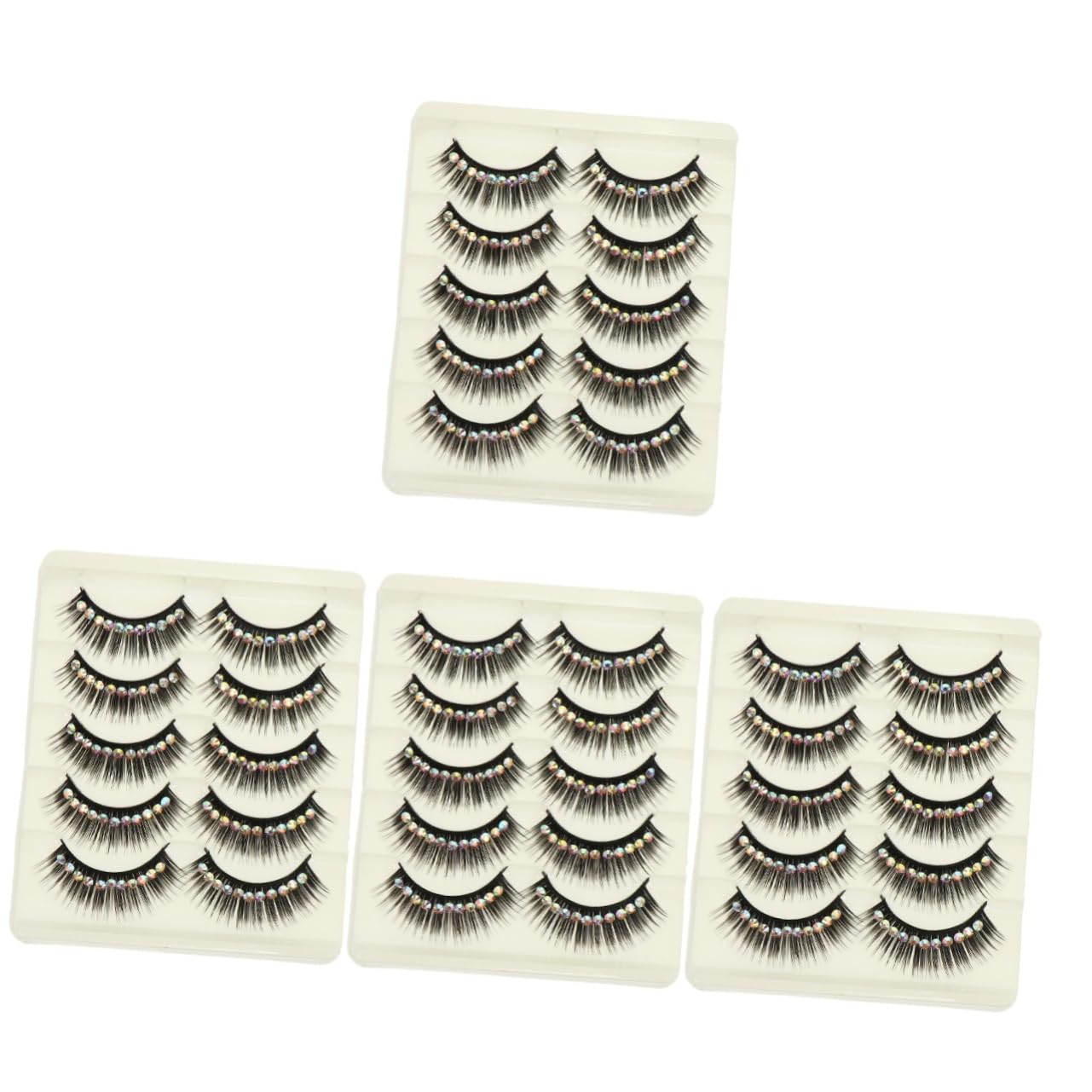 Ipetboom 40pares Pestañas Postizas Brillantes Para Maquillaje De Mujeres Extensiones De Ojos Largos y Dramáticos Para Fiestas Cosplay y Eventos Especiales