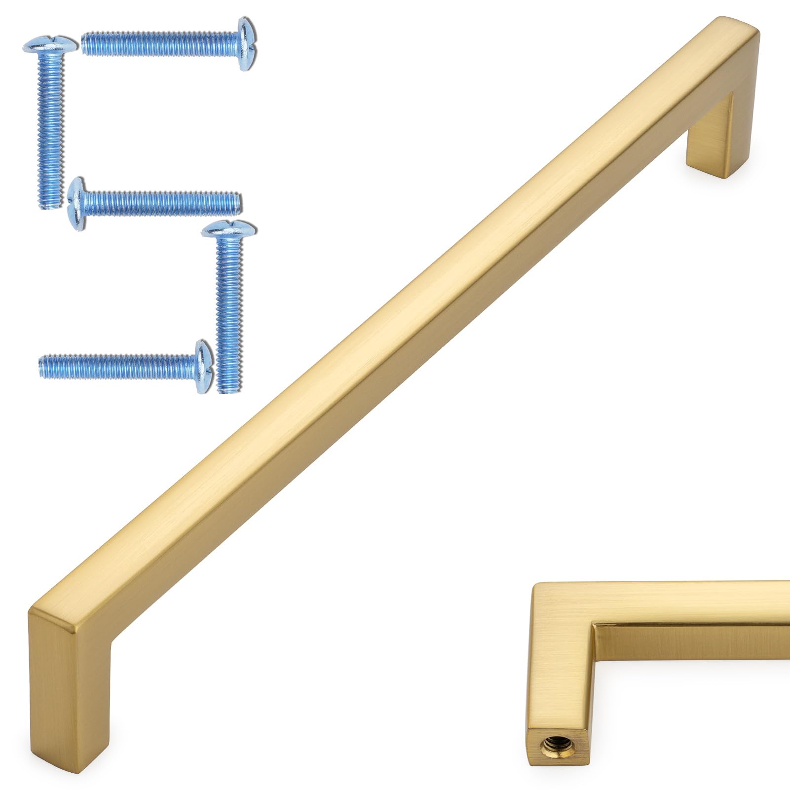 KOOFIZO 5 Pack 7-1/2 in Brushed Gold Cabinet Pulls, Drawer Handles 1816