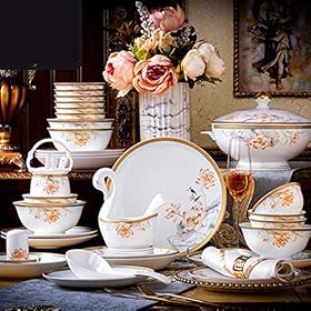 Elevate Your Dining Experience: Buy the Exquisite 52-Piece European Lotus Bone China Dinnerware Set – SnamicE