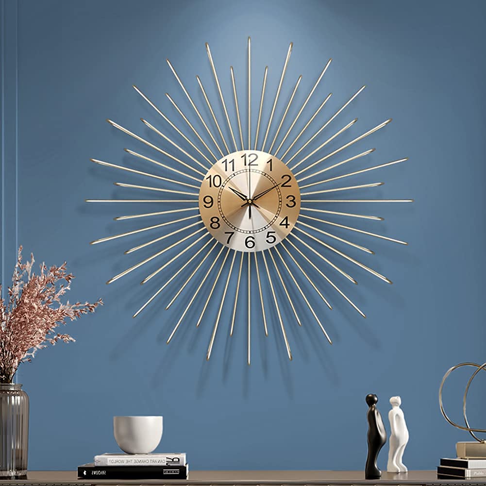 Sjdopulse A Home Metal Wall Decor,Wall Clock For Living Room Decor,Wall Clock,Silent Rt Starburst Wall Clocks( 65Cm)