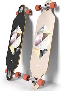 M Merkapa 41 Inch Complete Drop-Through Longboard Skateboard with T-Tool Cruiser for Cruising, Carving, Downhill, Adults, Teens and Kids