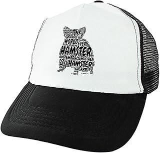 Hamster Gifts for Hamster Lovers Hamster Word Art Silhouette Trucker Hat Black
