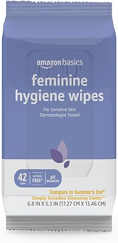 Miniatura 2 de Amazon Basics Toallitas de higiene femenina, sin alcohol, pH equilibrado, probado por ginecólogos, aroma fresco, 168 unidades (4 paquetes de 42)