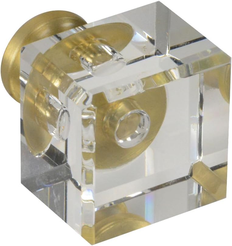 CKP #G-80 Brand Elegance Glass Collection 1 in. (25mm) Clear Glass Knob with Polished Nickel Base - 10 Pack