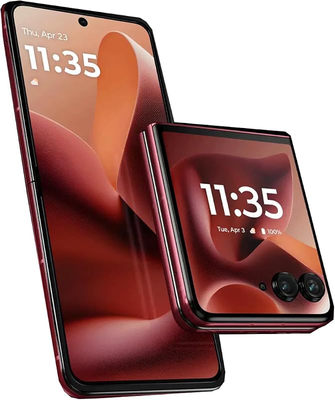 Motorola RAZR 60 Ultra 5G 2025 (Pantone Rio Red) Versión internacional | XT2551-6 | 512 GB + 16 GB de RAM Dual-SIM (Nano, eSIM) Teléfono inteligente Android 15 Flip desbloqueado