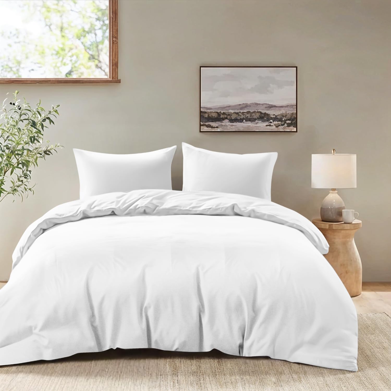 Dreamzie Funda Nordica Cama 240x260 cm con 2 Funda Almohada 65x65 cm - Blanco - Funda nordicas 240x260 Adulto de 100% Microfibra. Funda Nordica Certificada sin Productos Químicos (Oeko Tex)