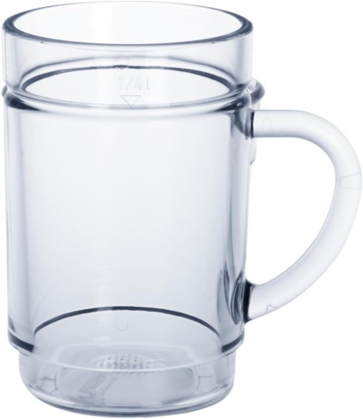 Set of 6 Stackable Unbreakable Dishwasher Safe Crystal Clear Mugs. Capacity 300ml / 10.6oz. Ideal for All Drinks hot or Cold. Perfect for Mulled Wine