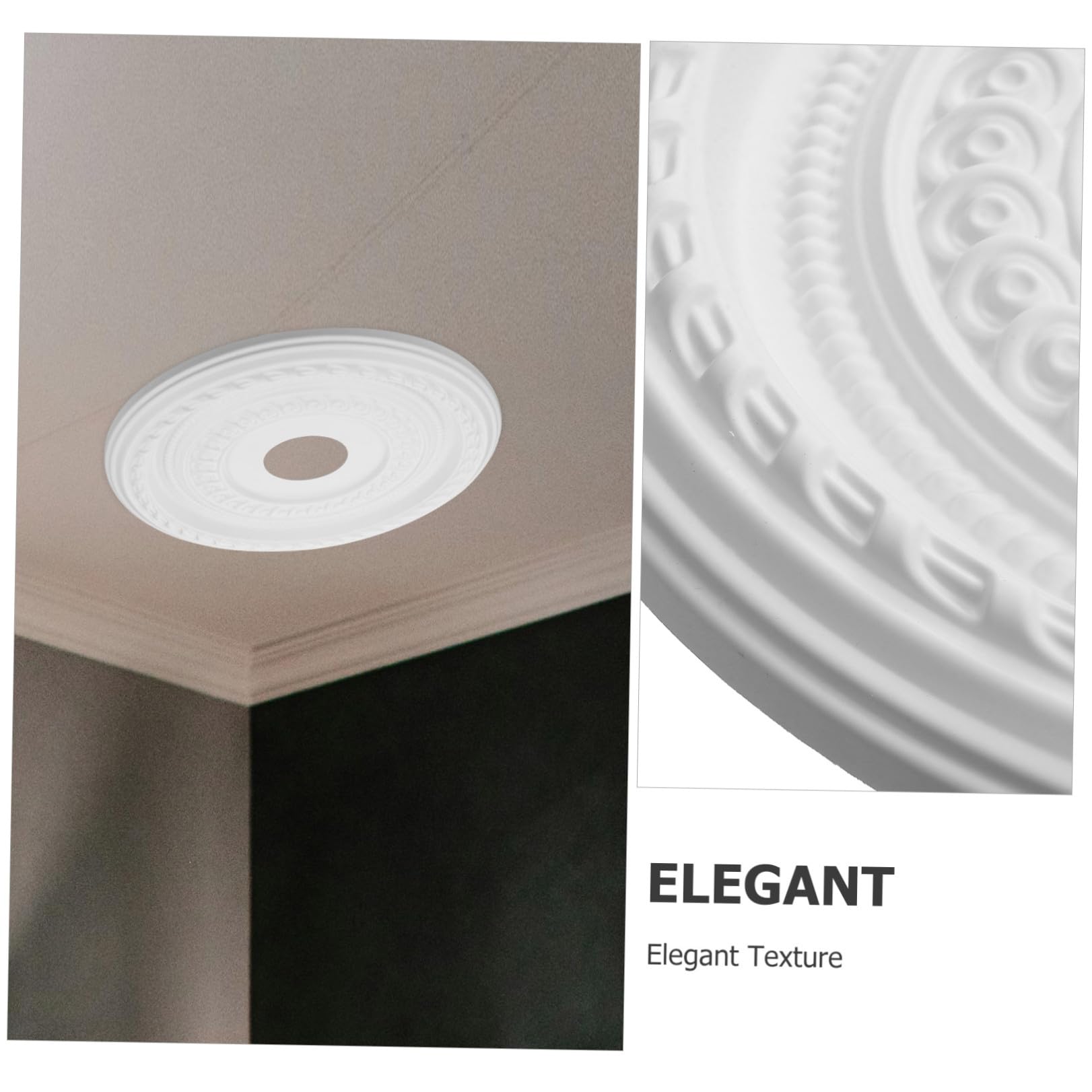 Medaglione da Soffitto Decorativo in Pu Bianco per Lampadari Moderni, Facile da Installare Alta Durata, per Illuminazione Casa ed Ufficio