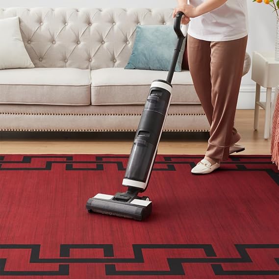 Imperial Rooms Area Rugs Living Room Large 160x230 Cm - Red Rugs for Bedroom Greek Key Style Super Soft Modern Floor Carpet Non Shedding Large Rug Easy to Clean (Lexi)