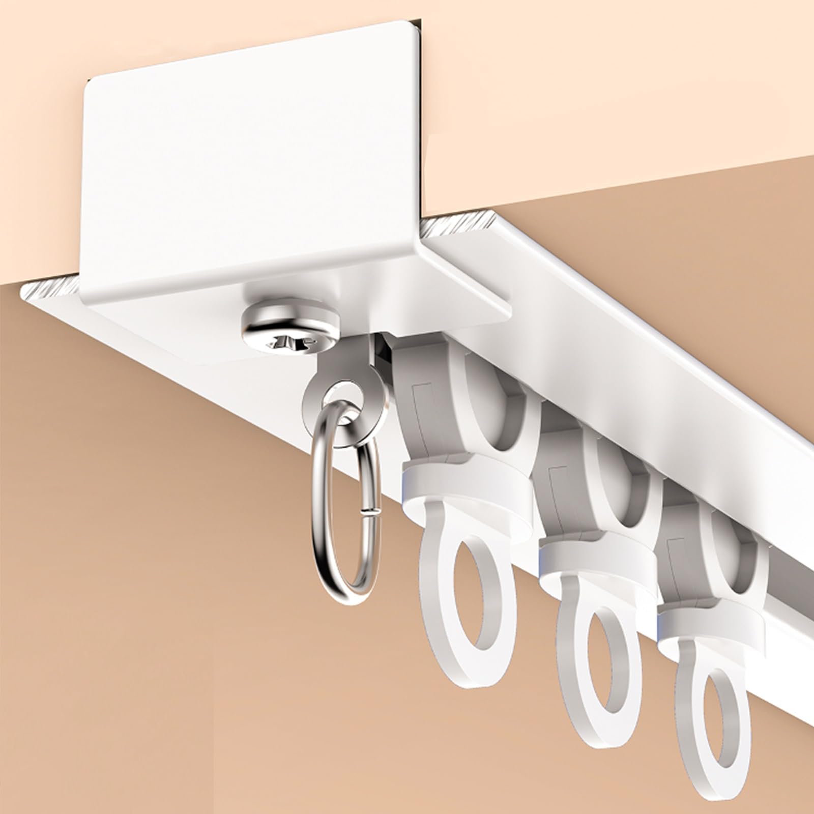 Système de rails de rideaux de plafond cachés – Tringle à rideaux coulissante silencieuse en aluminium pour bureau, salon, chambre à coucher (noir, 150 cm) – Installation facile et design moderne