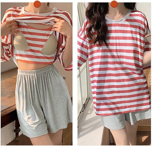 Vista 3 de PHILISENMALL Women's Two-Piece Home Clothes Thin Home Clothes Loose Cooling Homewear Great Gift for Your Lover Girlfriend