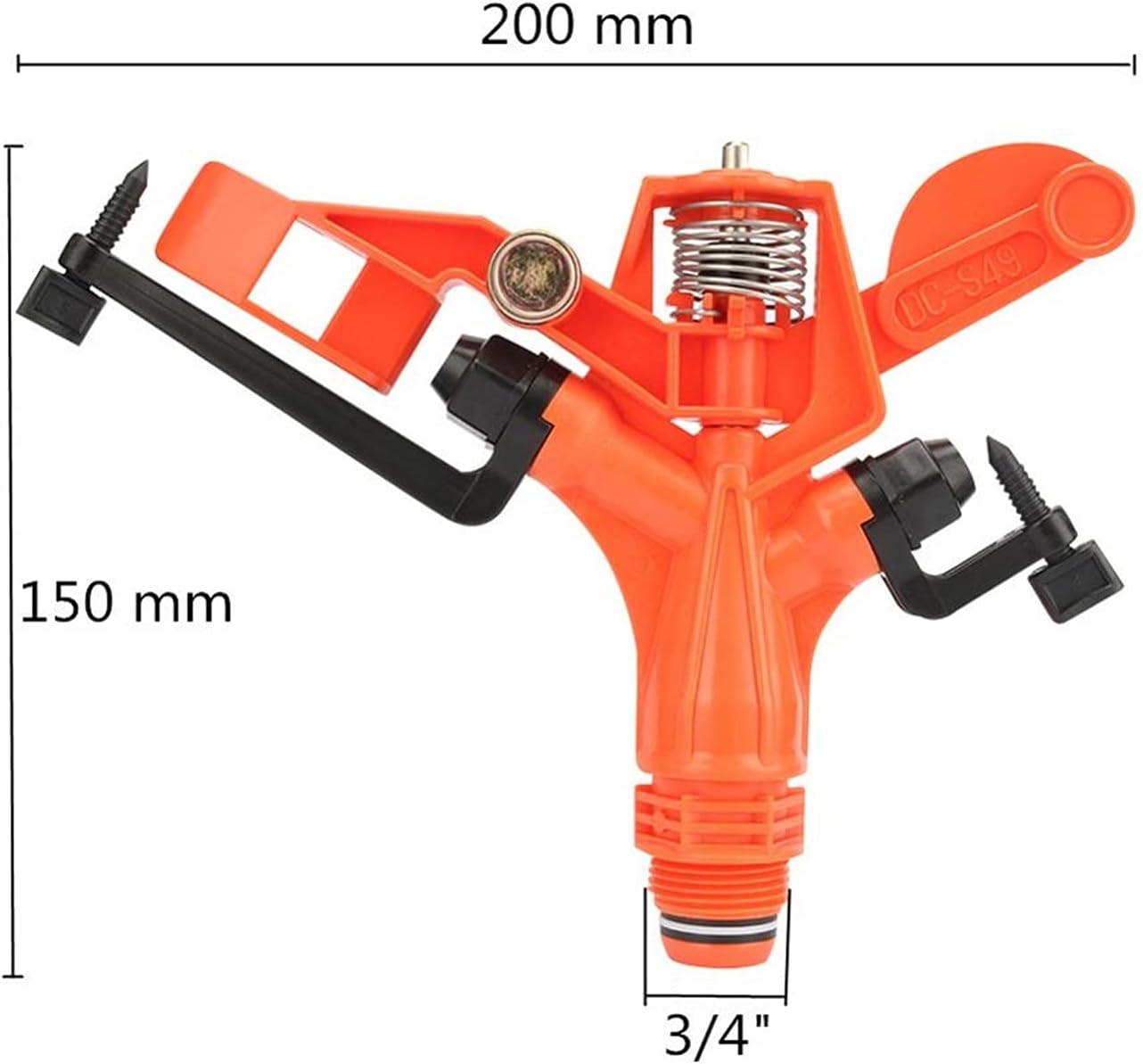 Gardening Irrigation Dripper Plastic 3/4" Male Threaded Rocker Arm Sprinkler 360 Degree Garden Irrigation Agriculture Lawn Gardening Watering Nozzle