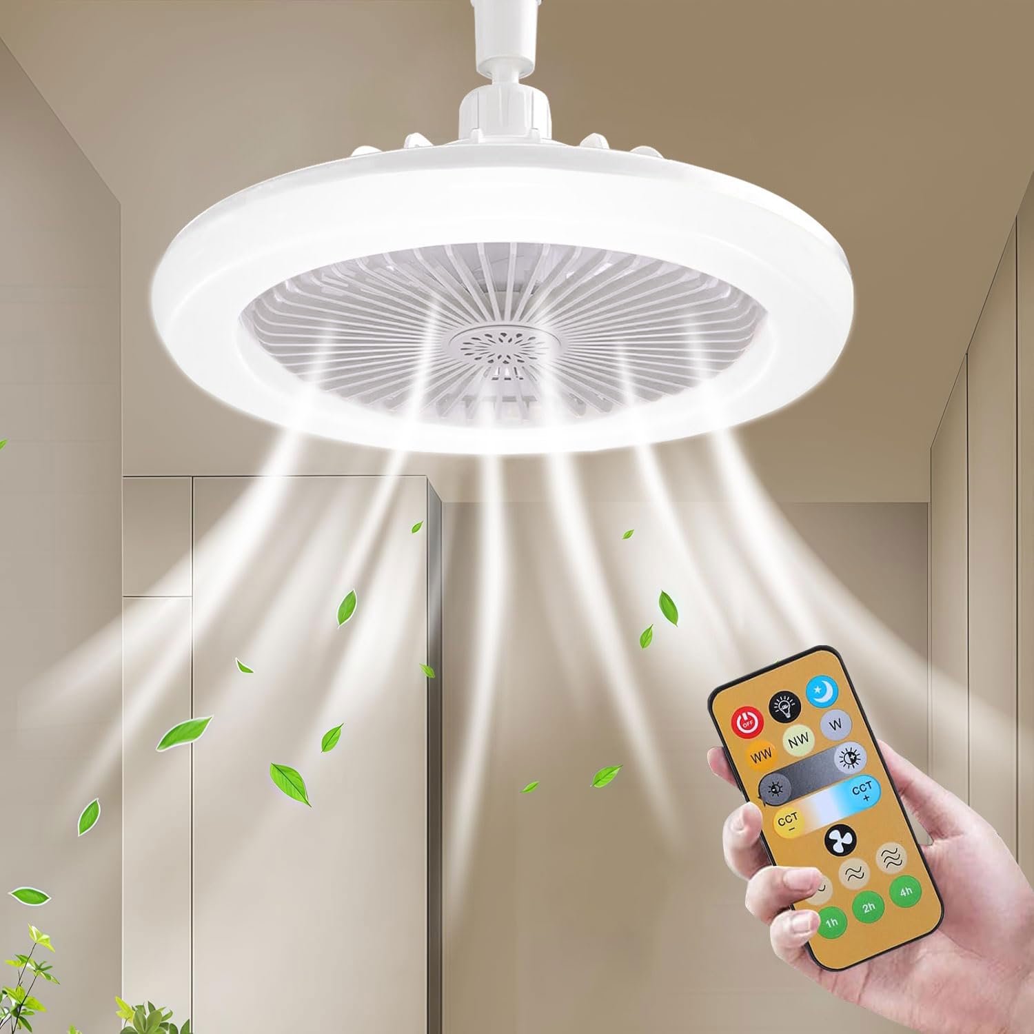 Shengruili Fan Lamp,Fan Lamp,Ceiling Fan Lights Ceiling Fan with Light and Remote Control,LED Ceiling Light With Fan