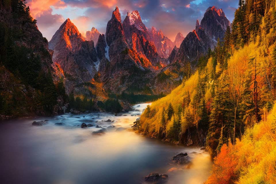 Art mural sans cadre photo montagne magique premium 58 x 90 cm