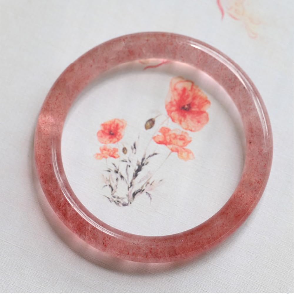 LLXYWJ Bracciale di Giada di di Fragola per Le Donne Bracciale di buona Fortuna Donna Bracciale di Rosa Stretto Chakra di Donna Compleanno Natale