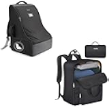 YOREPEK Sturdy Car Seat Backpack for Airport with Wear-Resistant Bottom, Large Carseat Cover for Baby Travel,Foldable Booster Car Seat Cover with Lauggage Strap