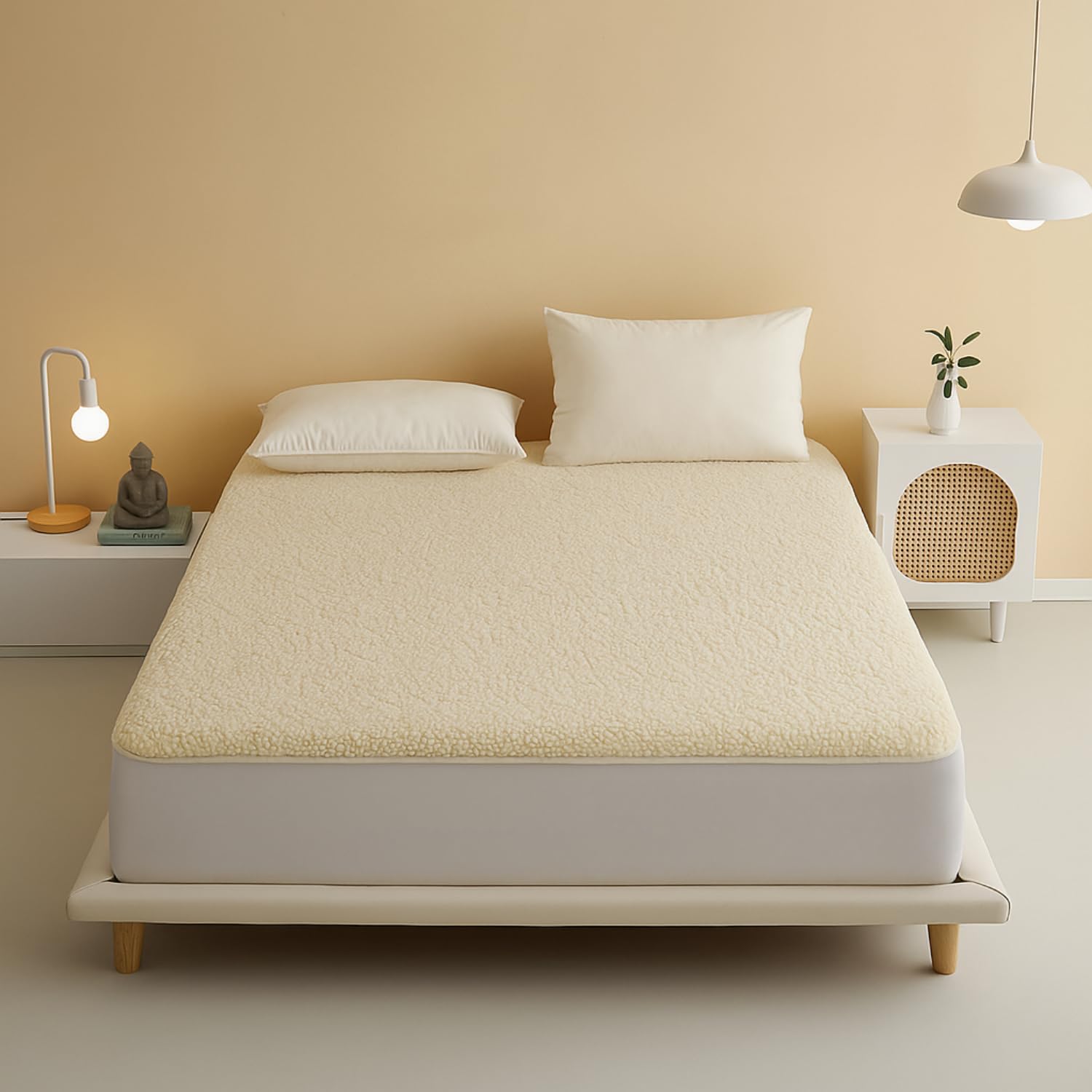 Extra Deep Thermal Fleece Under blanket Fitted Cover Warm Mattress Protector Hotel Quality Fitted Bed Cover (4FT Small Double)