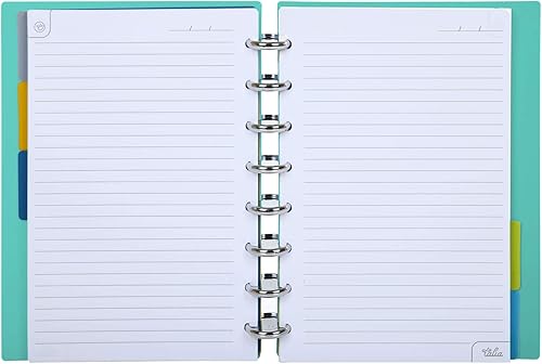 Vista 134 de Talia - Agenda personalizable con aros, (Fireworks Deep Lake, con discos Deep Lake, tamaño mediano (7.5 x 9.75 pulgadas).