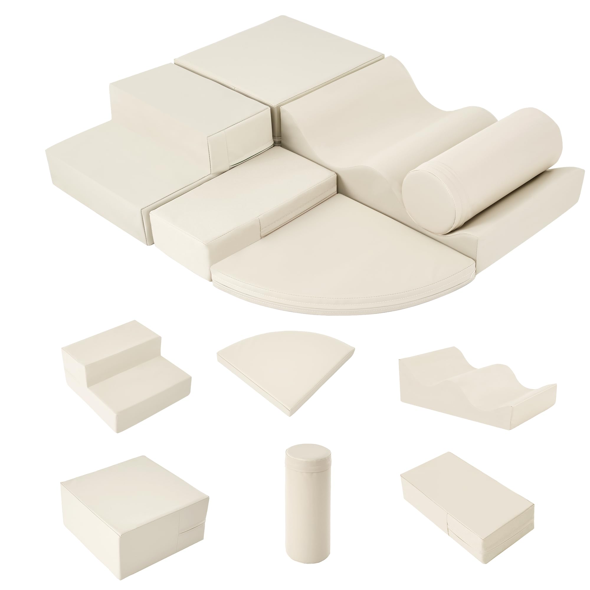 Merax Climbing Toys for Toddlers, Soft Climb and Crawl Playset Indoor Baby Soft Foam Blocks for Climbing, Crawling, 6-Piece