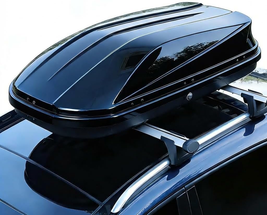 Garvee 17 Cu Ft Hardshell Rooftop Cargo Box - Dual-Side Opening, 165 lbs Capacity, Weatherproof Universal Fit for Cars SUVs
