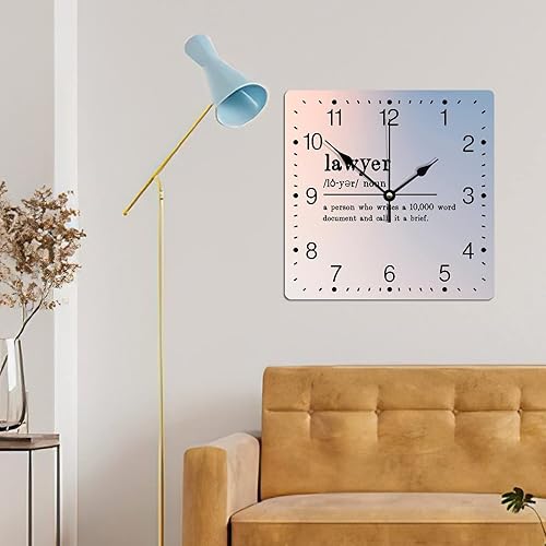 Miniatura 144 de Definición de recursos humanos Reloj de PVC con refranes inspiradores, números cuadrados, tipografía, impresión de poste de 12 pulgadas, silencioso