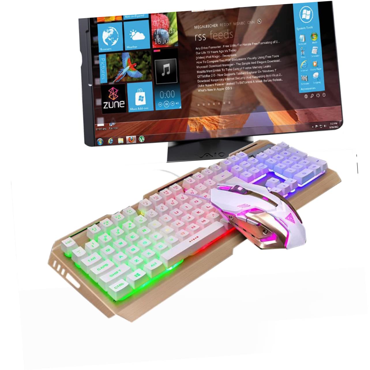 SHOWERORO Klavyeler Kablolu Klavye Oyun Klavyeleri Oyun Klavyesi.