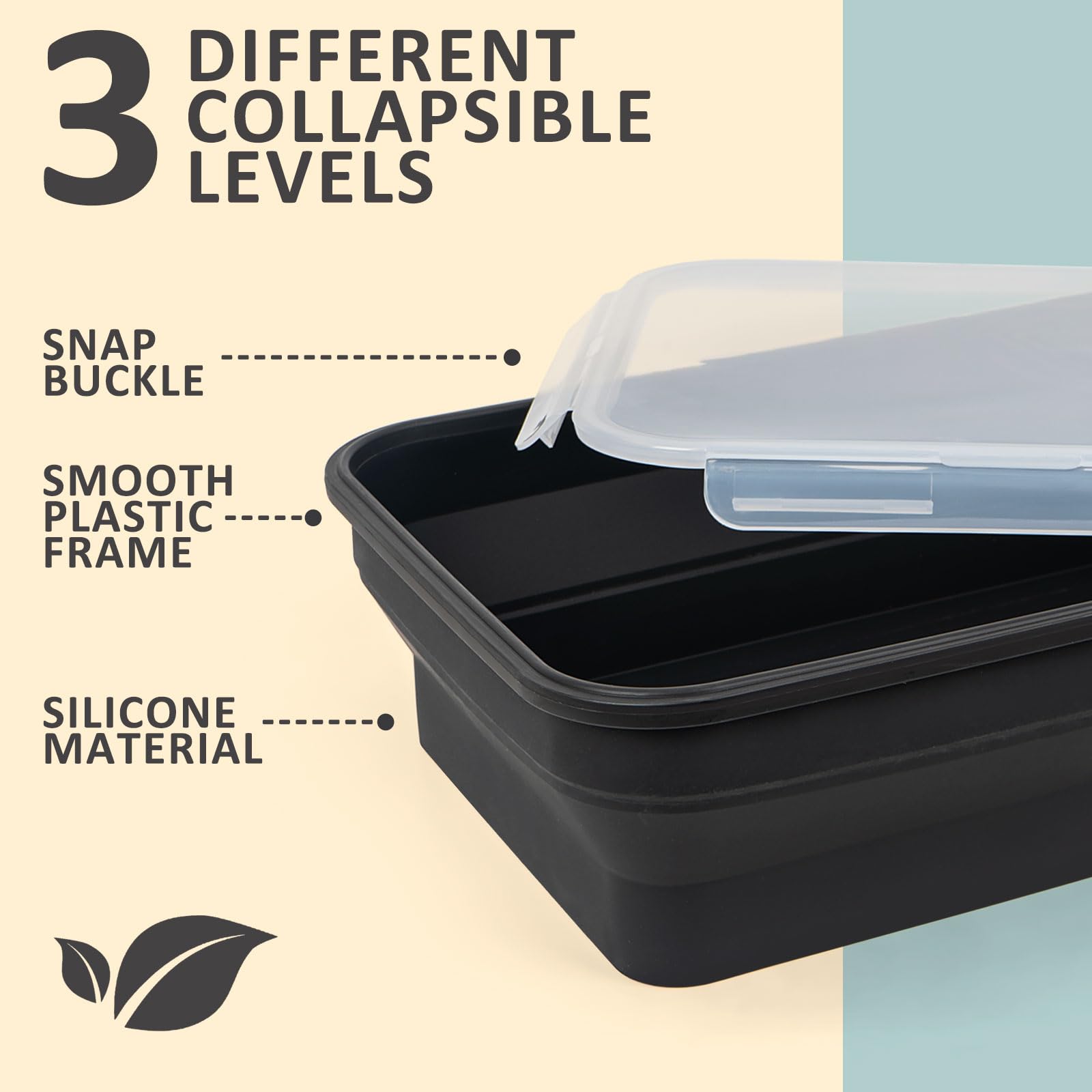 Contenedor de marinado plegable XL, accesorio de parrilla de gran capacidad, perfecto para barbacoas y fiestas, preparación de adobo y salmuera, juego de recipientes plegables de silicona para 4