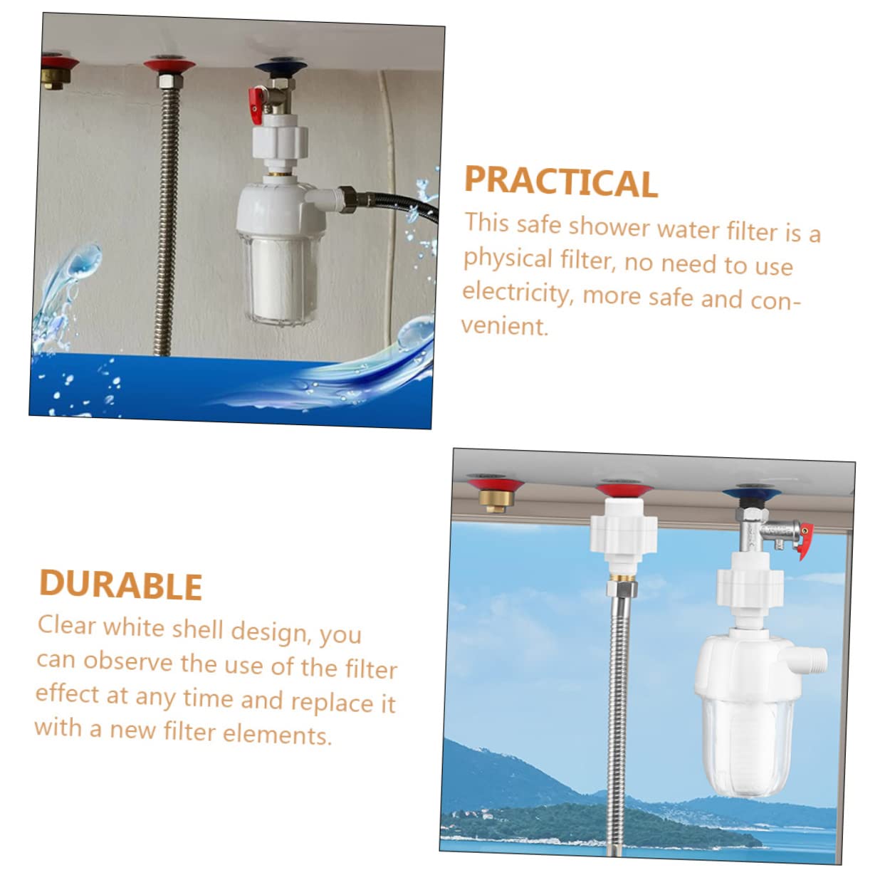 Vaguelly Household Water Heater Filter Washing Machine Water Filter Reduces Sediment Prefilter Anti-Scale Compatible Standard Hoses Easy Installation
