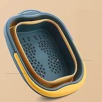 Vista 6 de Cubo de limpieza plegable de 15 litros para camping, lavado, coche, picnic, baño de pies, cubo de plástico para limpiar el cubo de trapeador, cubo