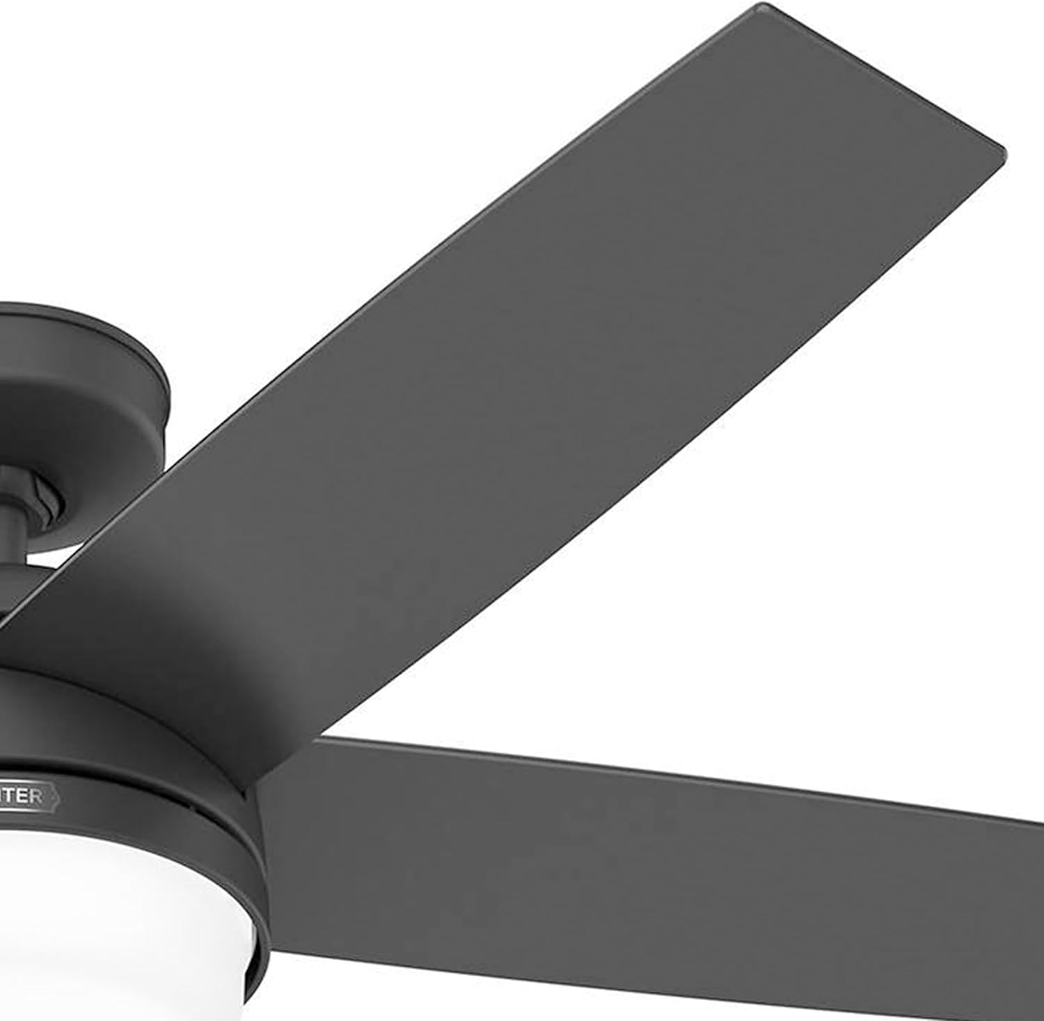 Hunter Fan 52 inch Ceiling Fan with Lights and Remote Control, Matte Black, Reversible Blades, Indoor/Outdoor Ceiling Fan for Kitchen, Bedroom, Living Room (Renewed)