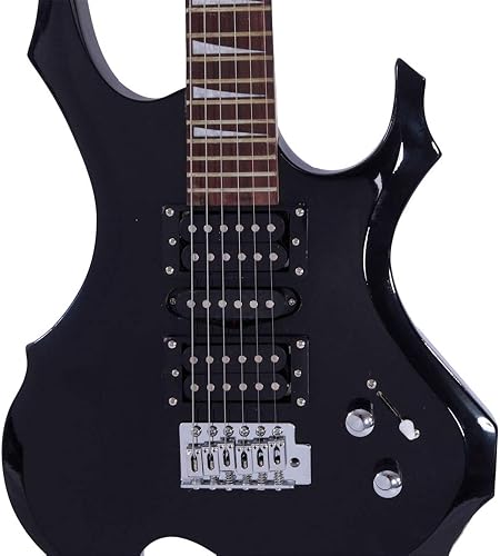 Miniatura 8 de Vasitelan Kit de iniciación de guitarra eléctrica en forma de llama para principiantes de 36 pulgadas con bolsa de guitarra correa de hombro alambre