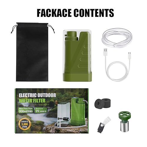 Miniatura 9 de Filtro de agua portátil eléctrico, supervivencia del purificador de agua, purificador de agua portátil, purificador de agua de supervivencia,