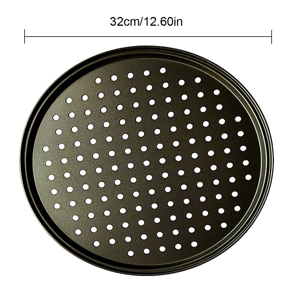 Tacka do pizzy, patelnia do pizzy, 26/28/32cm Stal węglowa Nieprzywierające kamienie do pizzy Patelnia do pizzy Taca do pieczenia pizzy Taca siatkowa Taca talerzowa Naczynia do pieczenia Narzędzia do