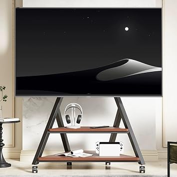 Mobile TV Stand, Mobile TV Cart on Wheels, Rolling TV Stand for 50-85 Inch TVs, Small Spaces Rolling TV Cart, Floor TV Stand for Bedroom,Office
