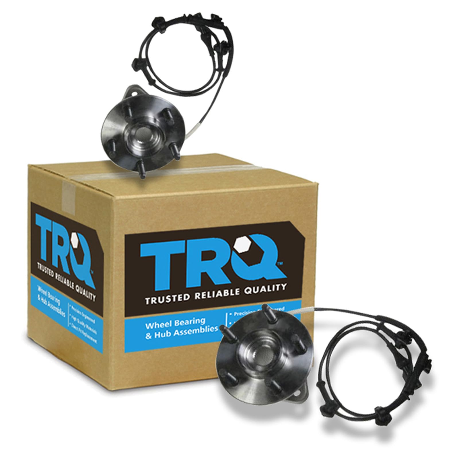 TRQ Front Wheel Bearing and Hub Assembly Set 2 Piece