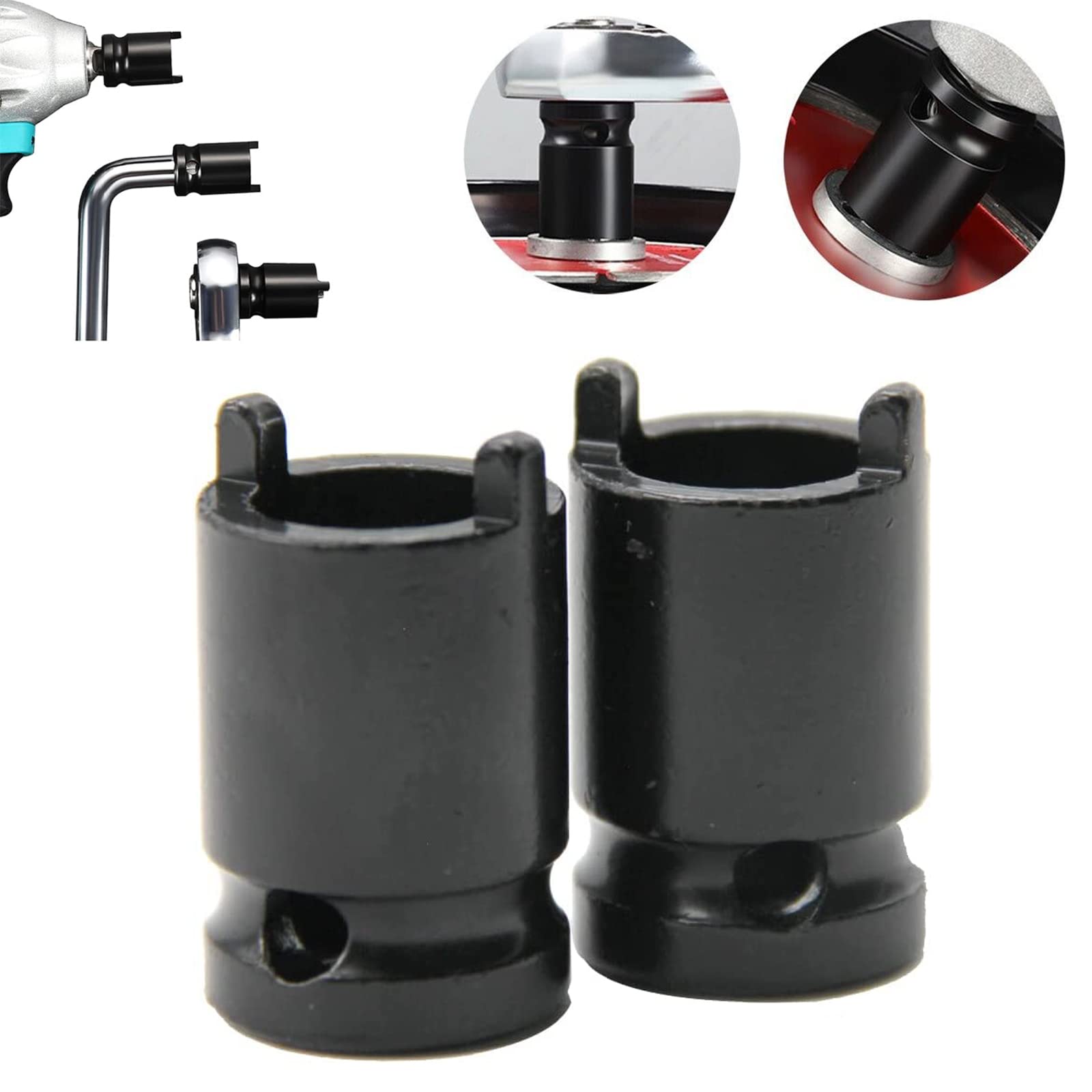 FETNHU 2Pcs Angle Grinder Socket Wrench, Universal Manual Electric Wrench Sleeve, Ratchet Wrenches Compatible, Strong Clamping Force