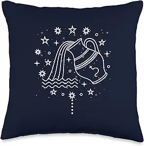 Aquarius Zodiac Sign Astrology Throw Pillow