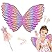 IOSCDH 2 Pcs Ali di Farfalla per Bambini, Ali da Fata Con Bacchetta Magica Costume da Bambini per Carnevale da Principessa, da Principessa, per Bambini, per Halloween, Feste, Feste di Compleanno