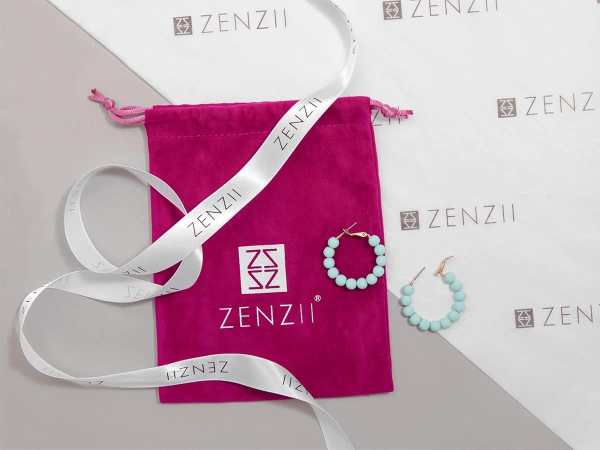 ZENZII Beaded Hoop Fashion Earrings Bohemian Circle Round Bead Earrings Chic Dangle Earrings for Women Girls - Image 6