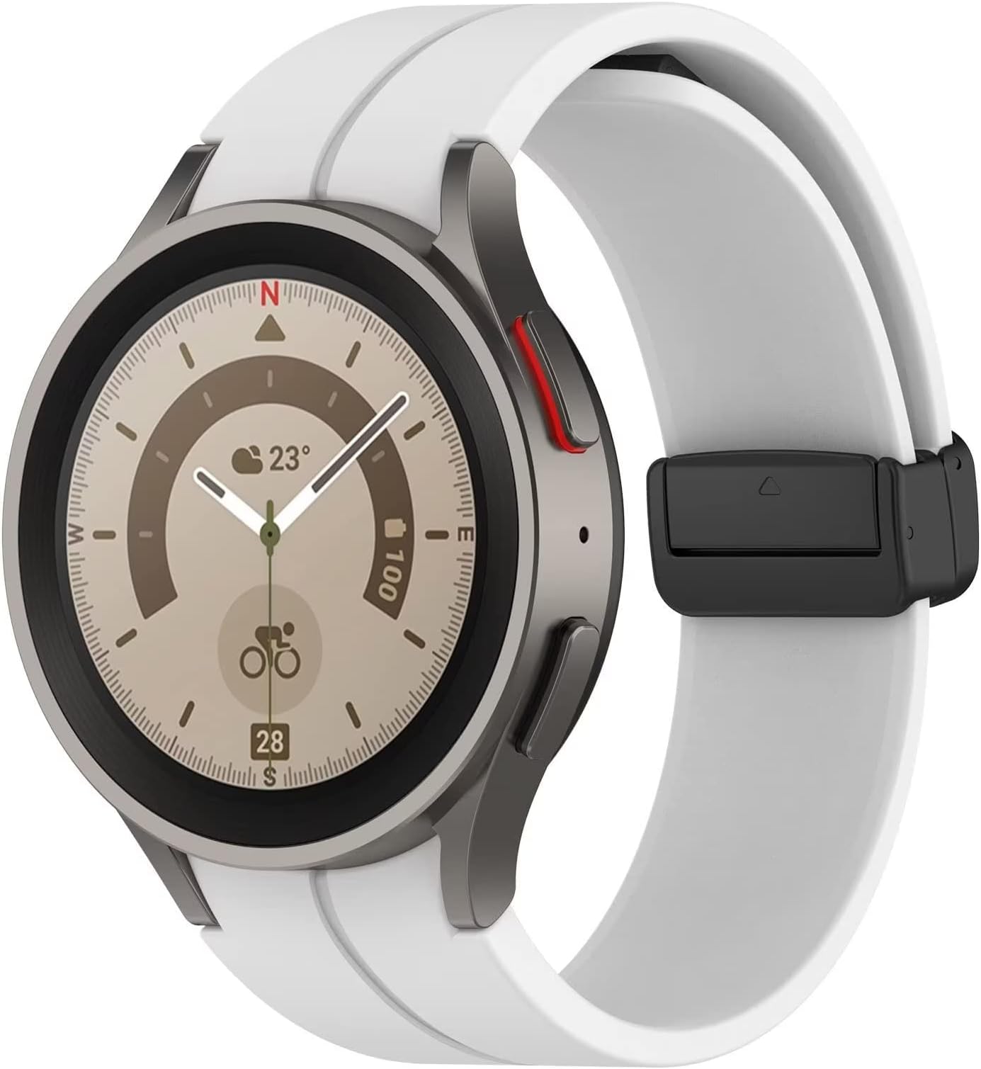 VEMIGON Silicone Magnetic Band Compatible with Samsung Galaxy Watch 7/6/5/4/FE 40mm 44mm, 6 Classic 47mm 43mm/ 4 Classic 46mm 42mm/ 5 pro 45mm, 20mm Sport Replacement Strap (Watch Not Included)