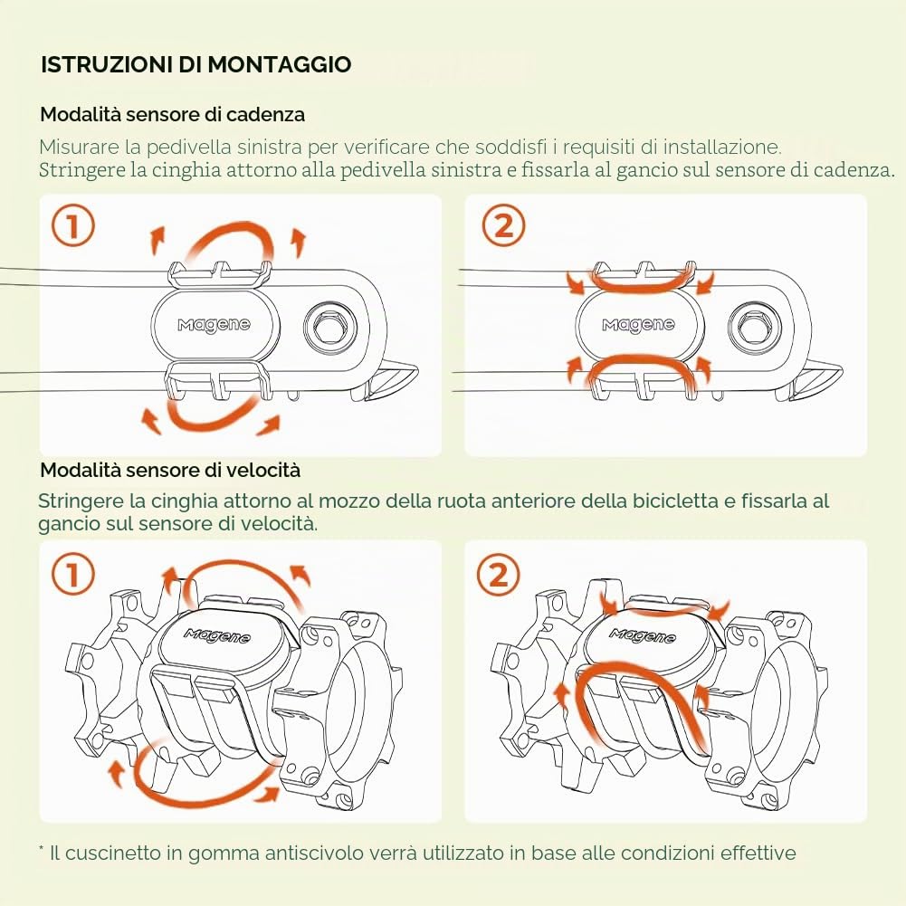 Magene S314 Sensore di velocità e cadenza Sensore di velocità per bicicletta wireless Sensore di cadenza di velocità ANT+ e Buletooth 5.0 Compatibile con computer da bici, Zwift e altro