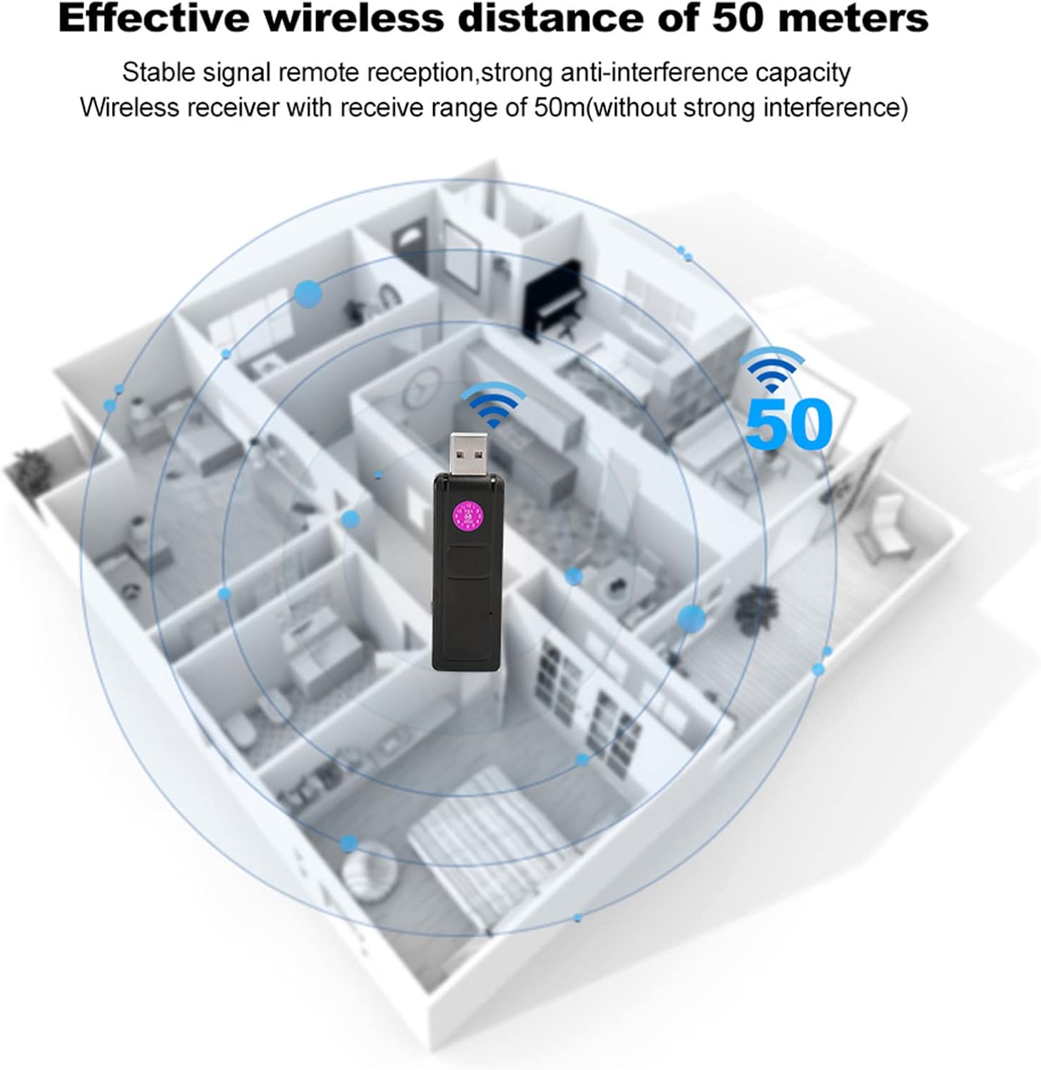 Microphones for Singing, V16U Universal Microphone 2 in 1 VHF USB Receive Handheld Mic, Less Interference, for Karaoke, Speech, and More (1 for 2)