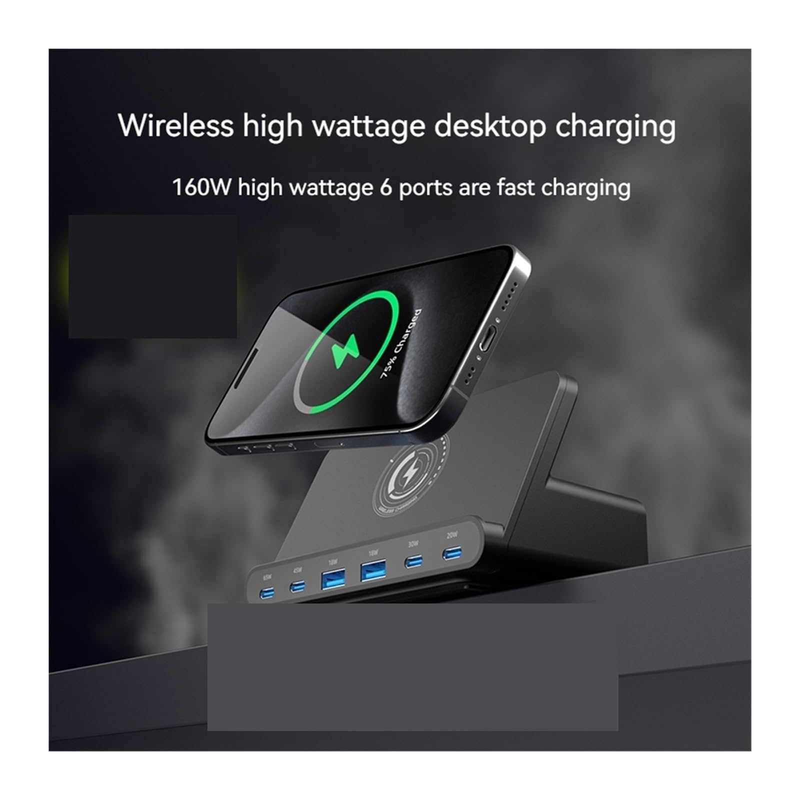 Podstawka do ładowania bezprzewodowego 160W Multi PD 65W Stacja ładująca USB typu C do laptopa 15 14 Pro Max Przenośny i kompaktowy