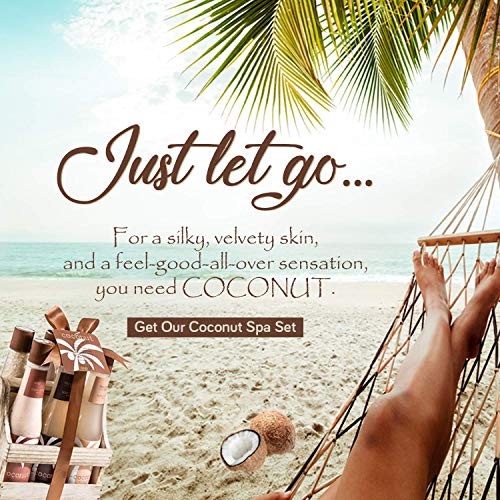 Tropical Milky Coconut Bath And Body Set Skin Care Bath For Women: Coconut Shower Gel, Bubble Bath, Bath Salts, Body Butter, Body Scrub, Body Lotion - Luxury Spa Set #TOP5