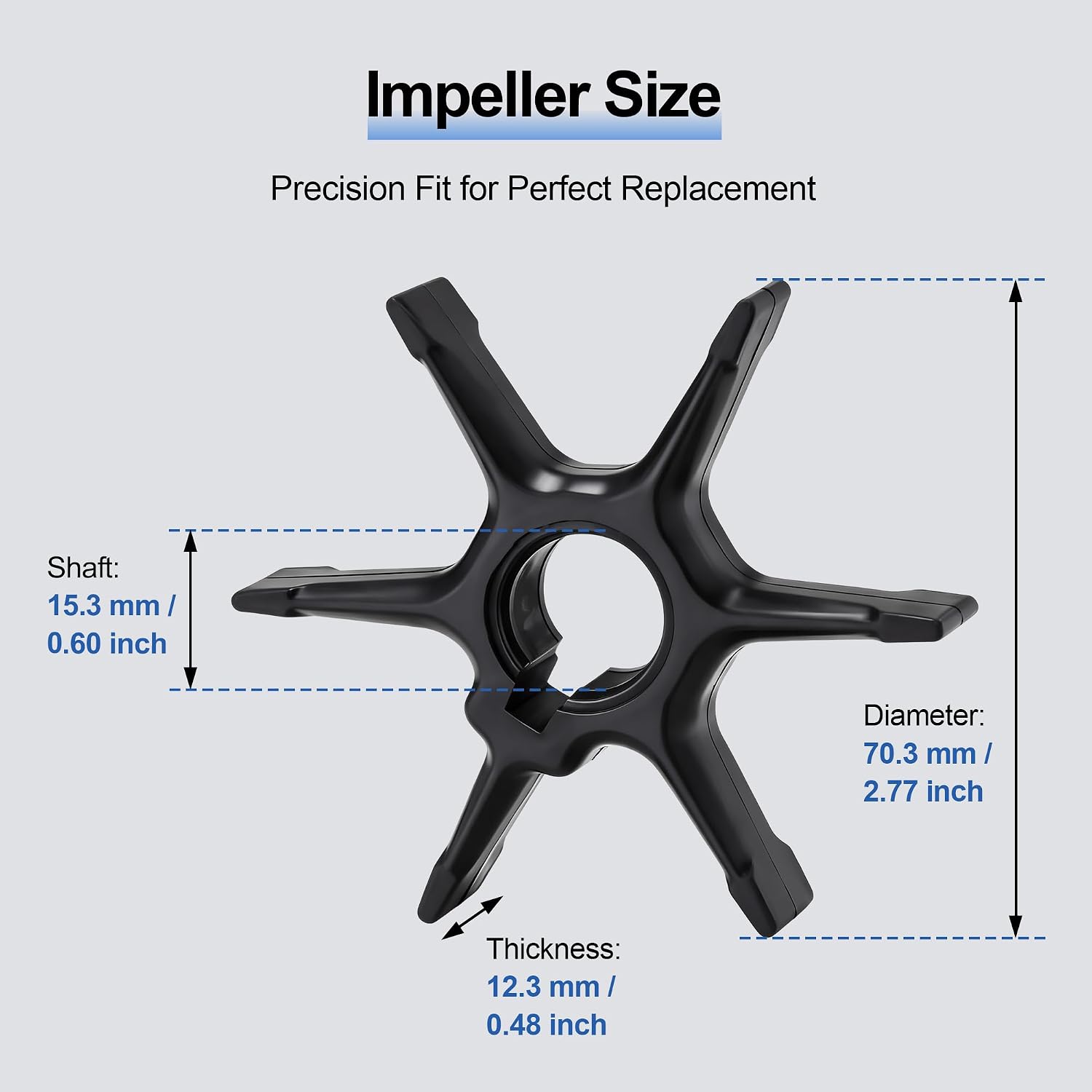 MARKGOO Water Pump Impeller 17461-93004 for Suzuki Outboard 9.9 14 16 20 25 HP DT9.9 DT14 DT16 DT20 DT25 2 Stroke Boat Motor Engine Parts Replacement Sierra 18-3092 17461-93003 17461-93002 17461-93001