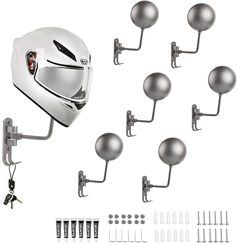 Soporte para casco de motocicleta, soporte de pared para casco de 180, soporte de metal de rotación con ganchos, soporte de suspensión de
