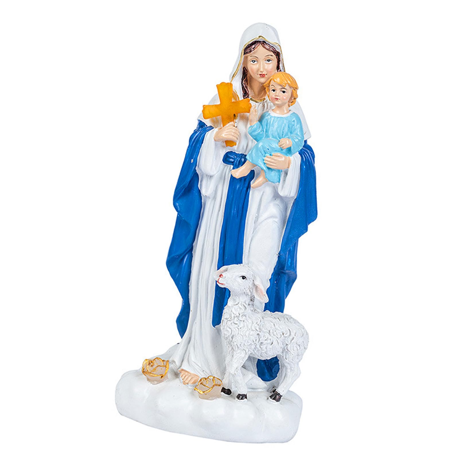 Statue Sainte Mère avec lumière pour créer un jardin sacré et illuminer votre crèche