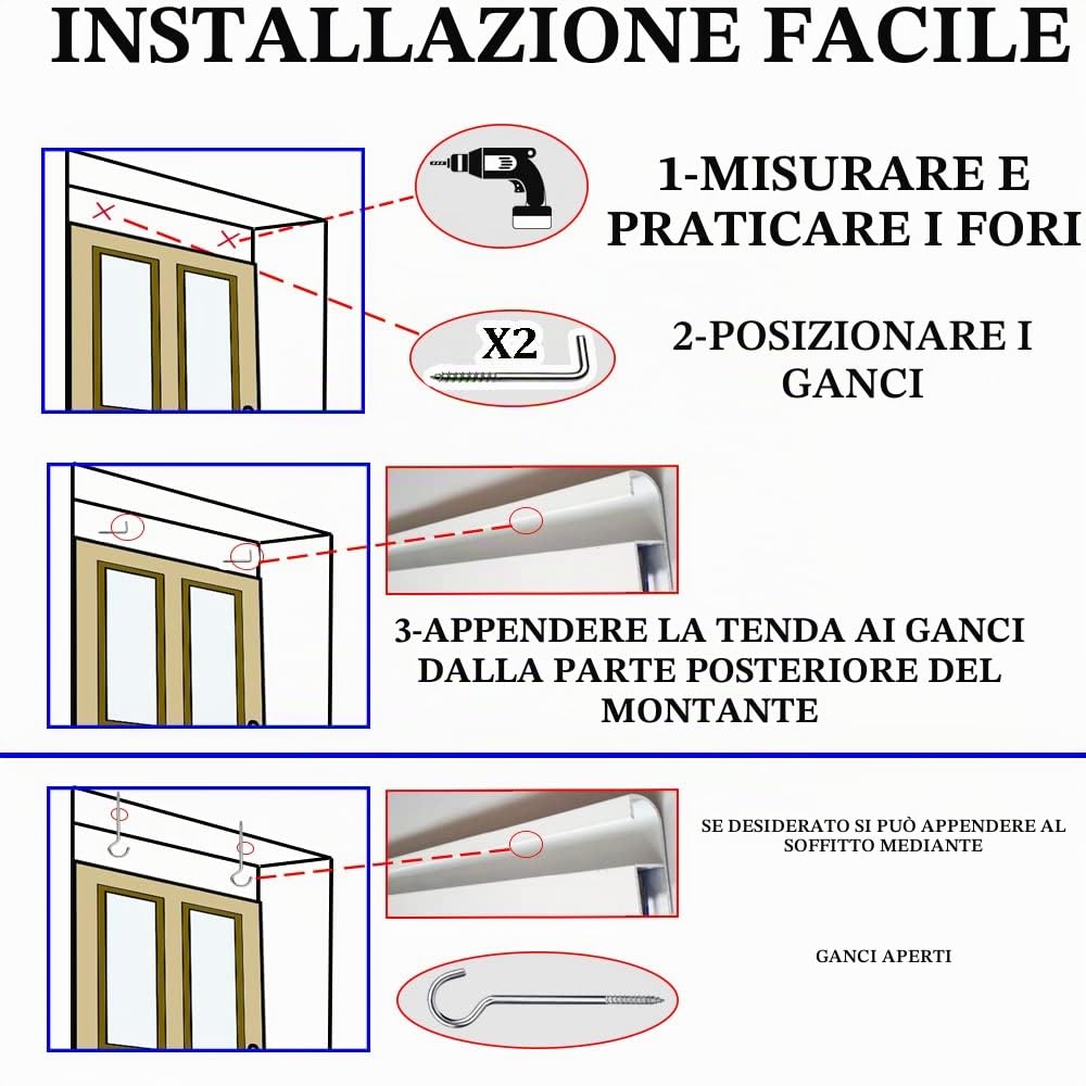 Tenda a strisce in PVC per esterni | Taglio su misura | Anti insetti | Pertoni TENDE (marrone e beige, altezza 230 cm x 120 cm (larghezza)